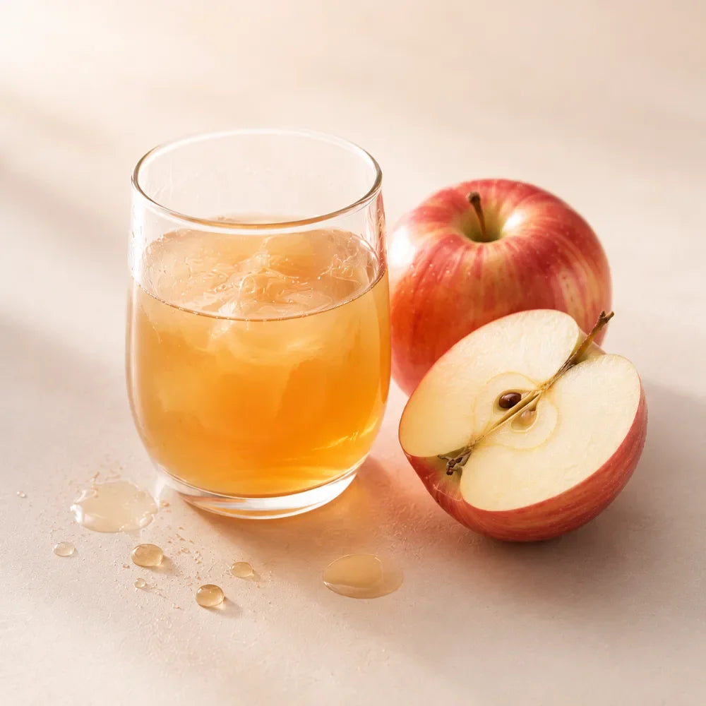 Apple cider vinegar with apples
