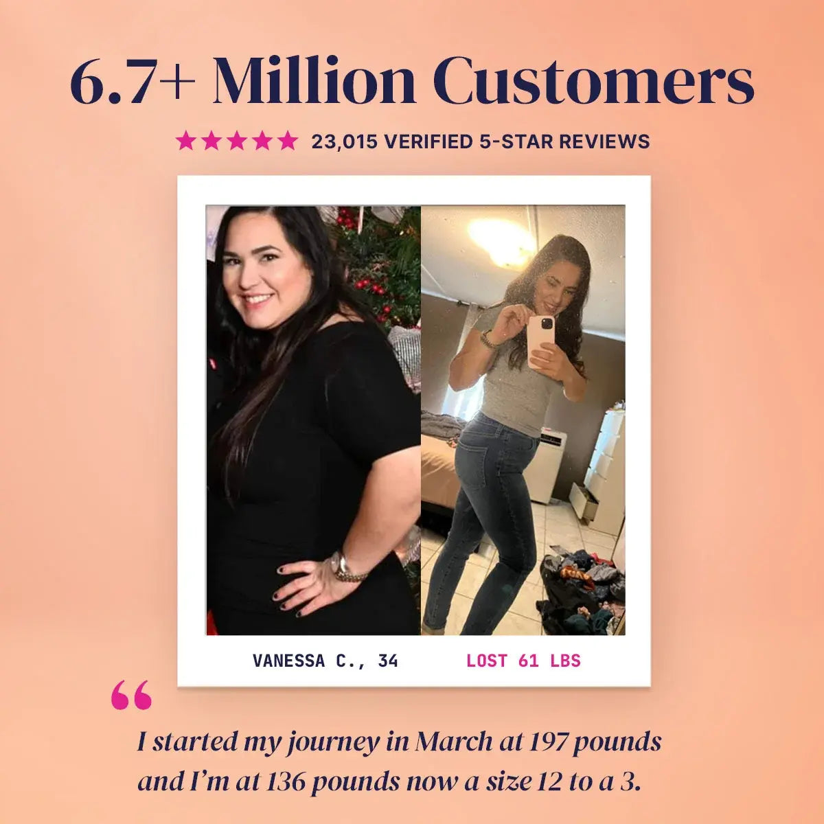 6.7 million customers, 4.8 star rating